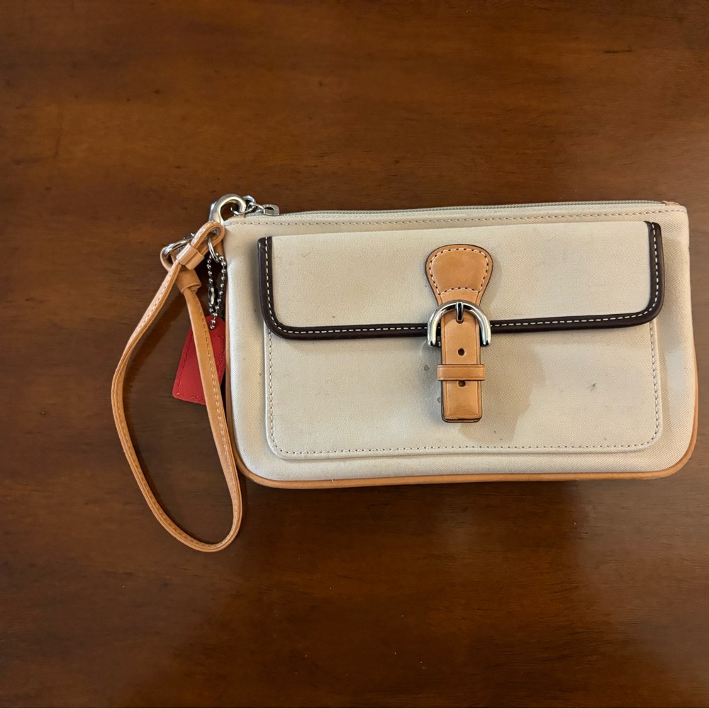 Dooney & Bourke Cream and Tan Wristlet
